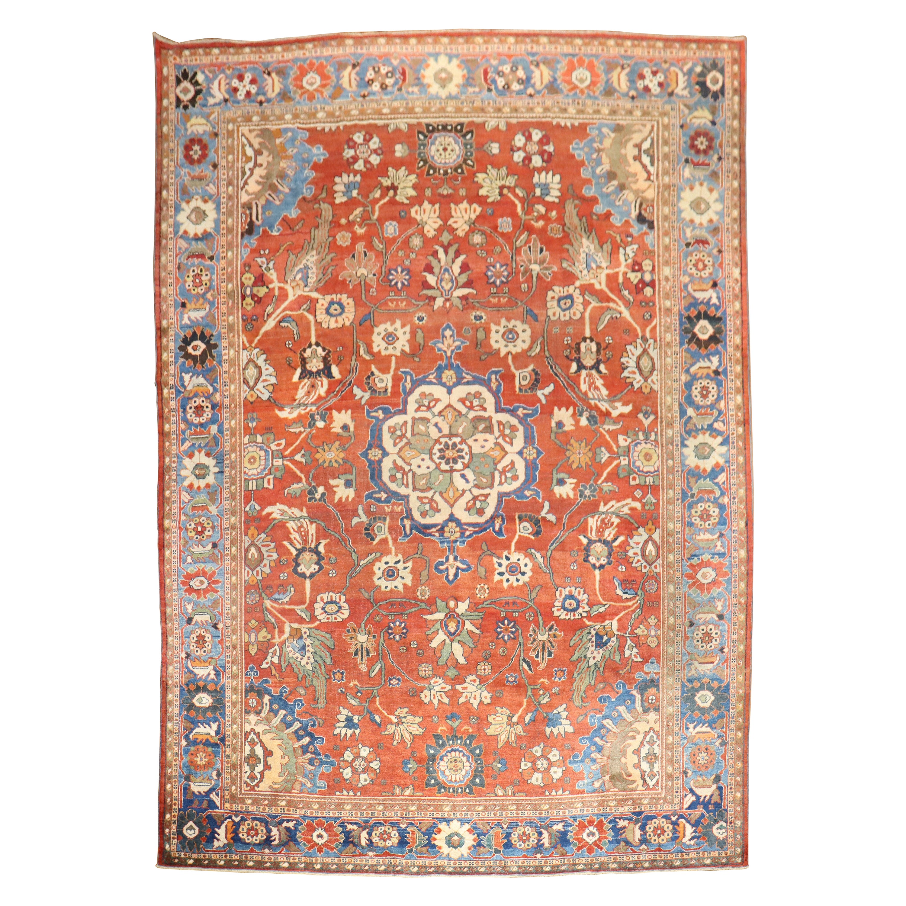  Antique Persian Mahal Sultanabad Rug For Sale
