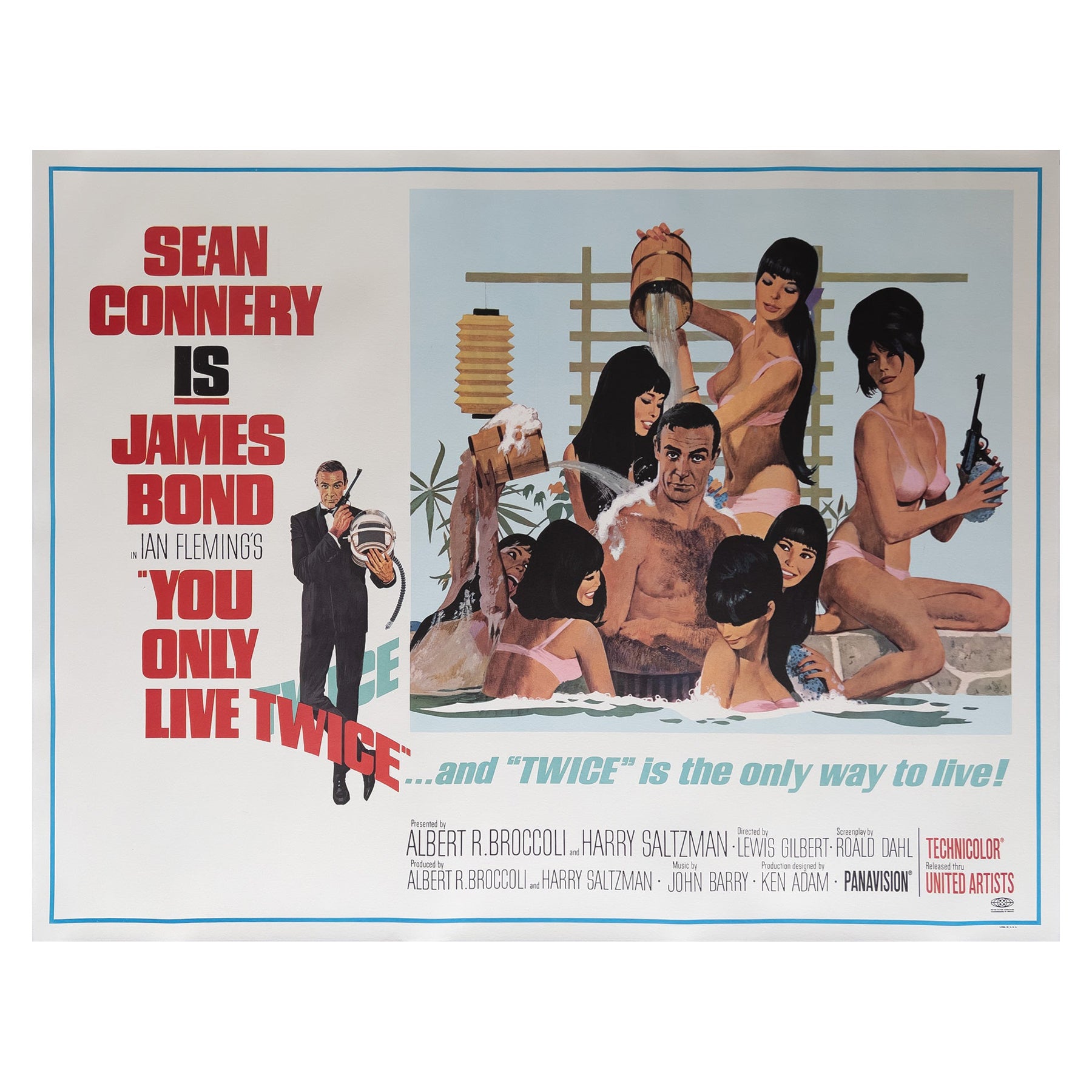 "You Only Live Twice" US Film Poster SUBWAY, Bath Tub, MCGINNIS, James Bond 1967 For Sale