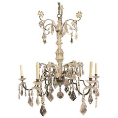 Wonderful Very Large French Wrought Iron & Rock Crystal Maison Baguès Chandelier