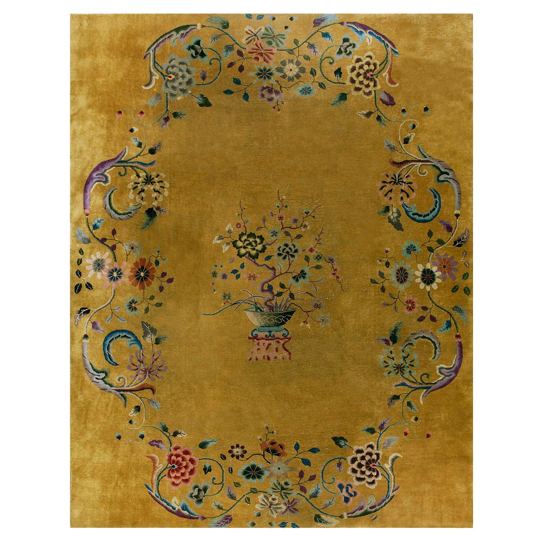 1920s Chinese Art Deco Carpet ( 8'8" x 11'4" - 265 x 345 ) For Sale