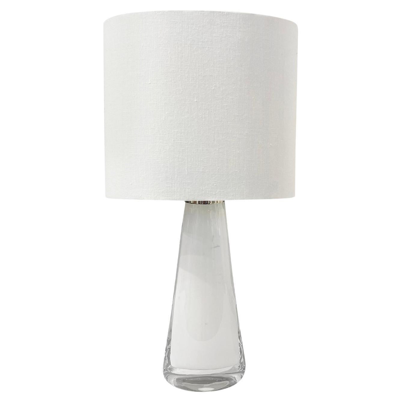 20th Century Swedish Orrefors Table Lamp - Vintage Oval Light by Carl Fagerlund For Sale