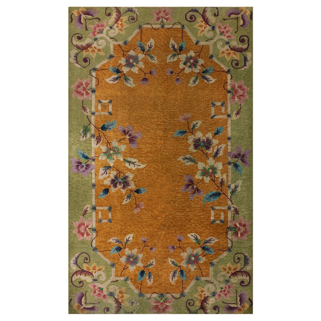 Chinesischer Art-déco-Teppich aus den 1920er Jahren ( 4'' x 6''6'''' - 122 x 198)