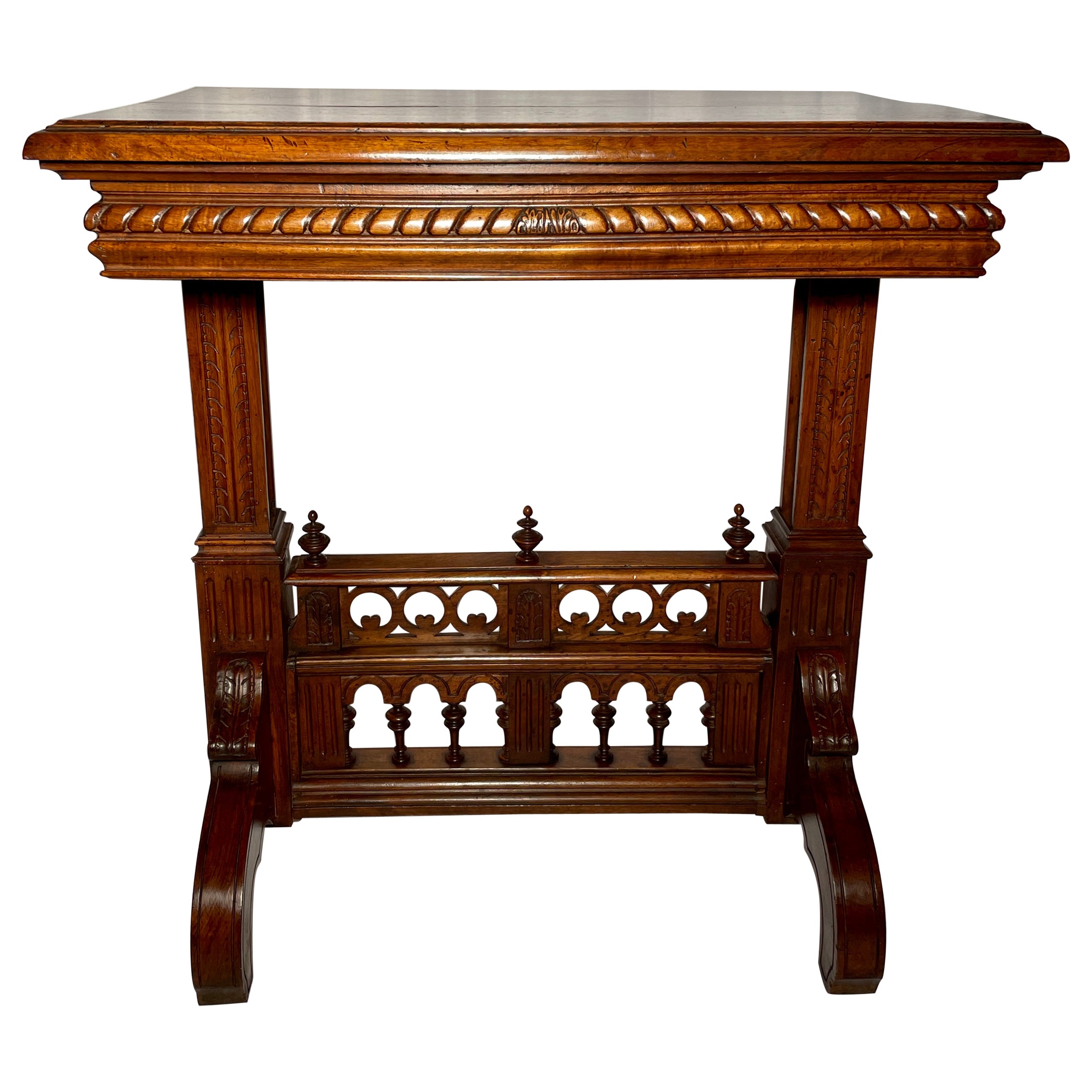 Antique French Renaissance Revival Walnut Table, circa 1890 For Sale