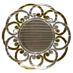 Gorgeous Multi-Colored Mid-Century Modern Round Mirror 