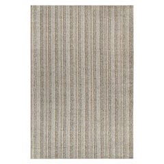 Moderner übergroßer Teppich von Rug & Kilim in Beige, Weiß und Grau gestreift