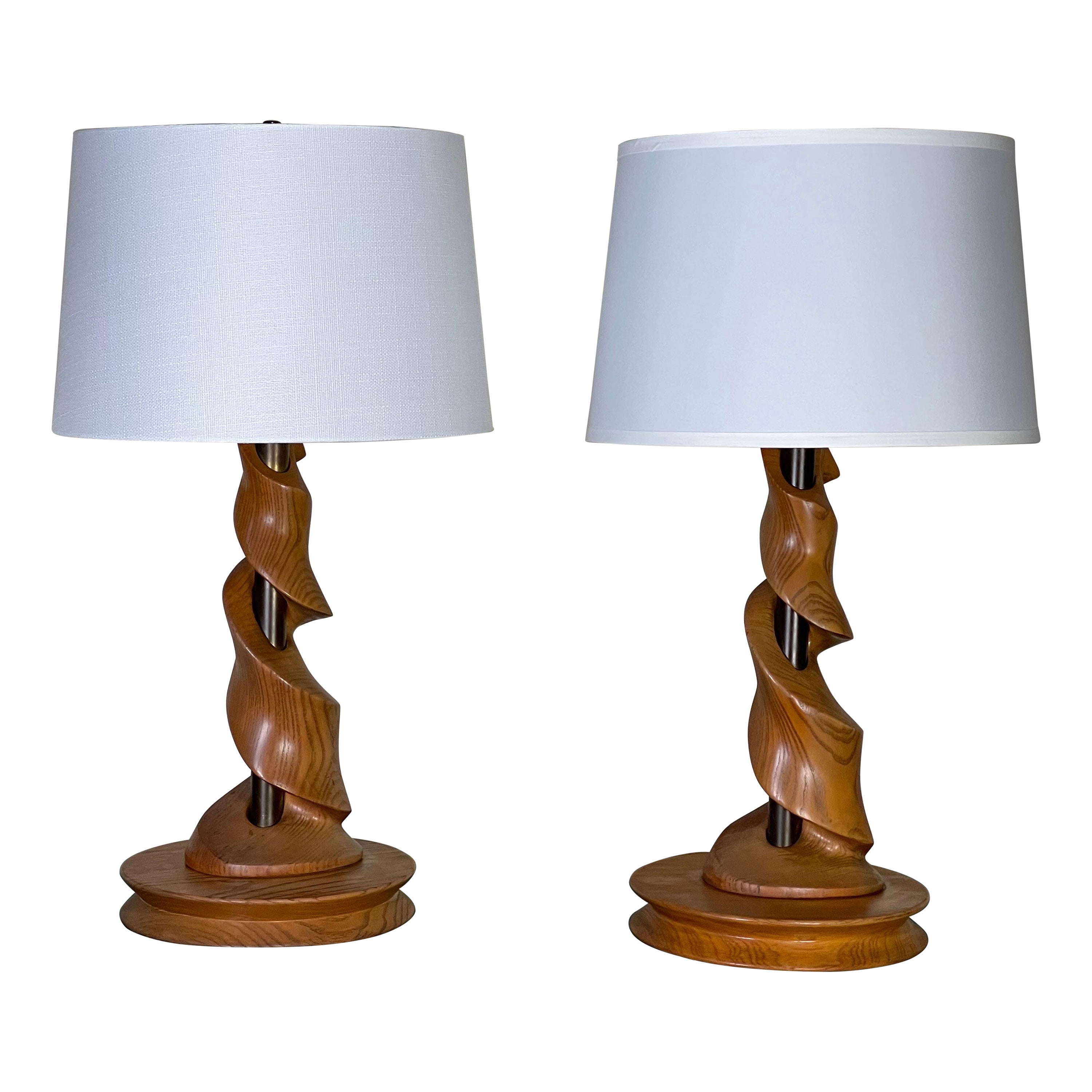 Mid Century Organic Modern Table Lamps by Light House Lamp Company at  1stDibs