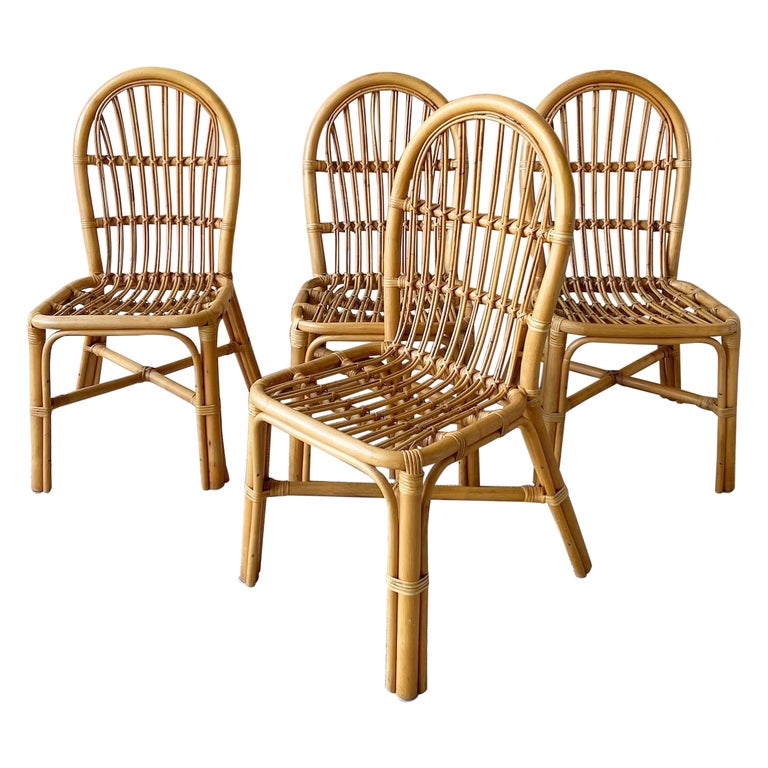 Chaise De Salle à Manger En Bambou GIANTEX – Avec Coussins Rembourrés – Accoudoirs – 150 Kg Max
