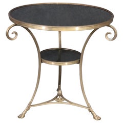 Superb Solid Bronze and Black Marble French Directoire Gueridon or Center Table 