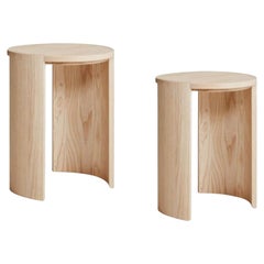 Set of 2, Airisto Side Tables / Stools, Natural Color by Made by Choice