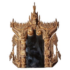 Very Large Burmese Wooden Temple Panel from Burma
