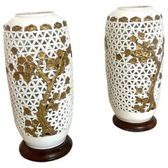 Pair of Blanc De Chine Chinese Porcelain Vases