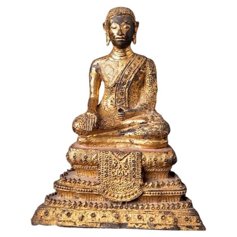 Antique Bronze Thai Monk Statue from Thailand