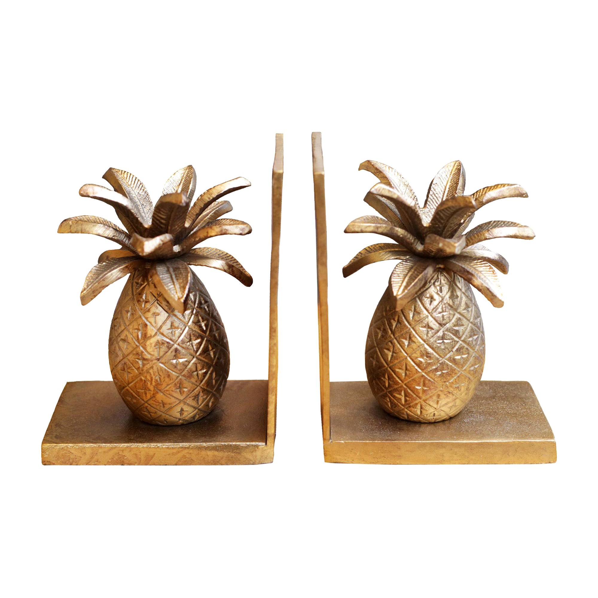 Pineapple Set of 2 Bookends For Sale