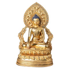 statue de Bouddha népalais en bronze de haute qualité provenant du Népal