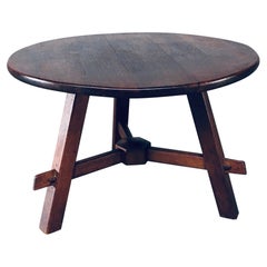 Rustic Design Oak Side or Coffee Table, France 1940's