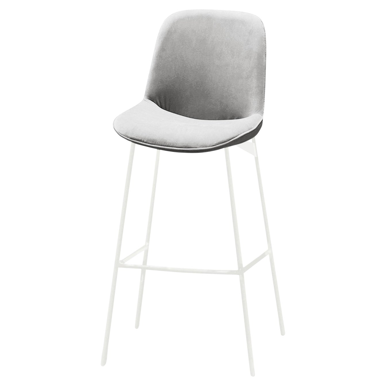 Chiado Bar Stool with Aluminium and White For Sale
