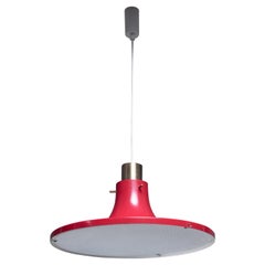 Hans-Agne Jakobsson red metal and brass Tulip pendant