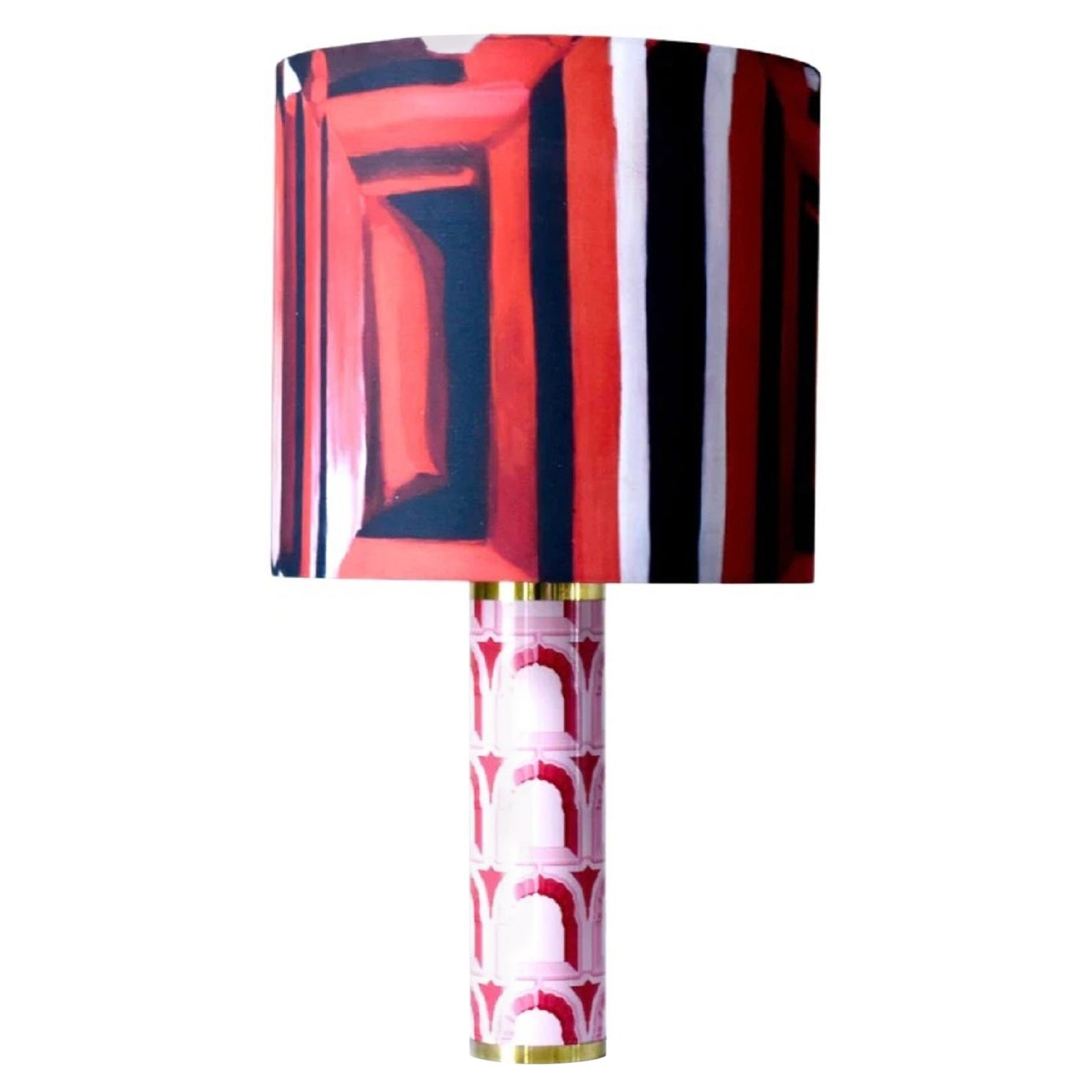 "Architectural Details" Table Lamp in Red by Ashley Longshore x Ken Fulk, 2021