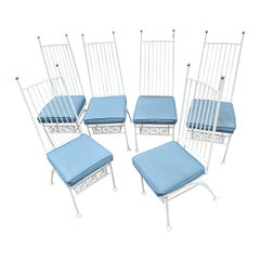 Set of 6 El Prado Iron Indoor Outdoor Dining Chairs by Salterini