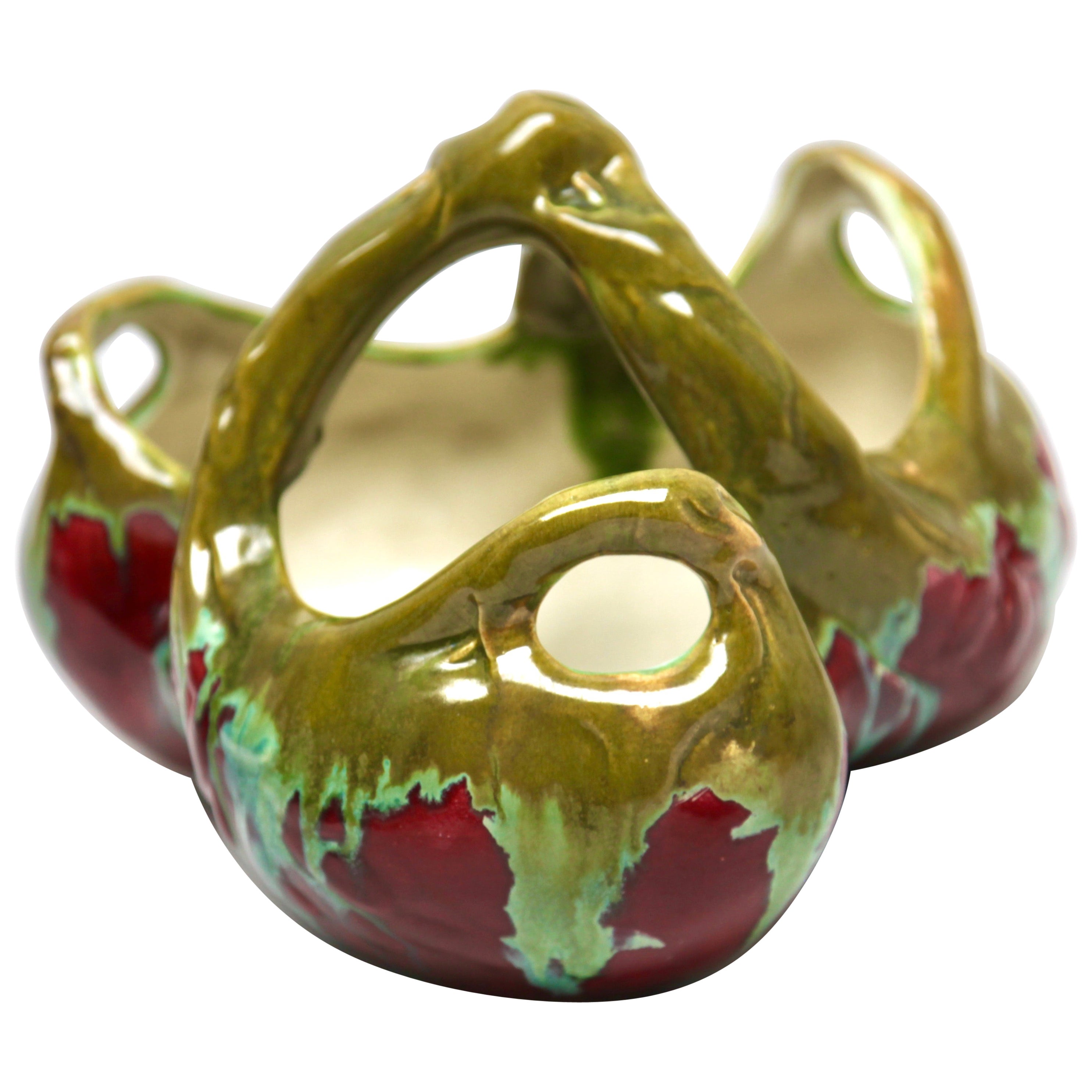 Art Nouveau Handmade and Hand Glazed Planter Jardinière, 1930, Belgium