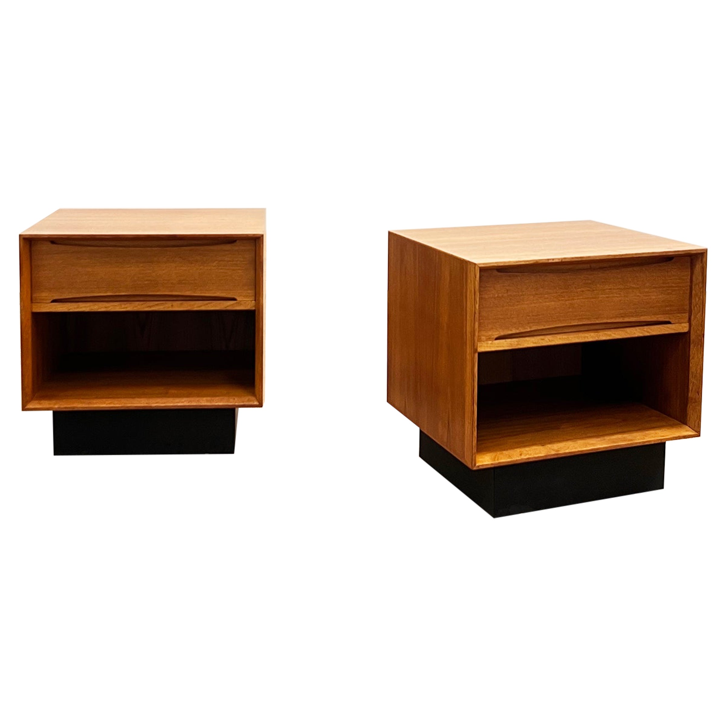 MidCentury Nightstands in Teak, Dyrlund, Danish Modern Design, 1960
