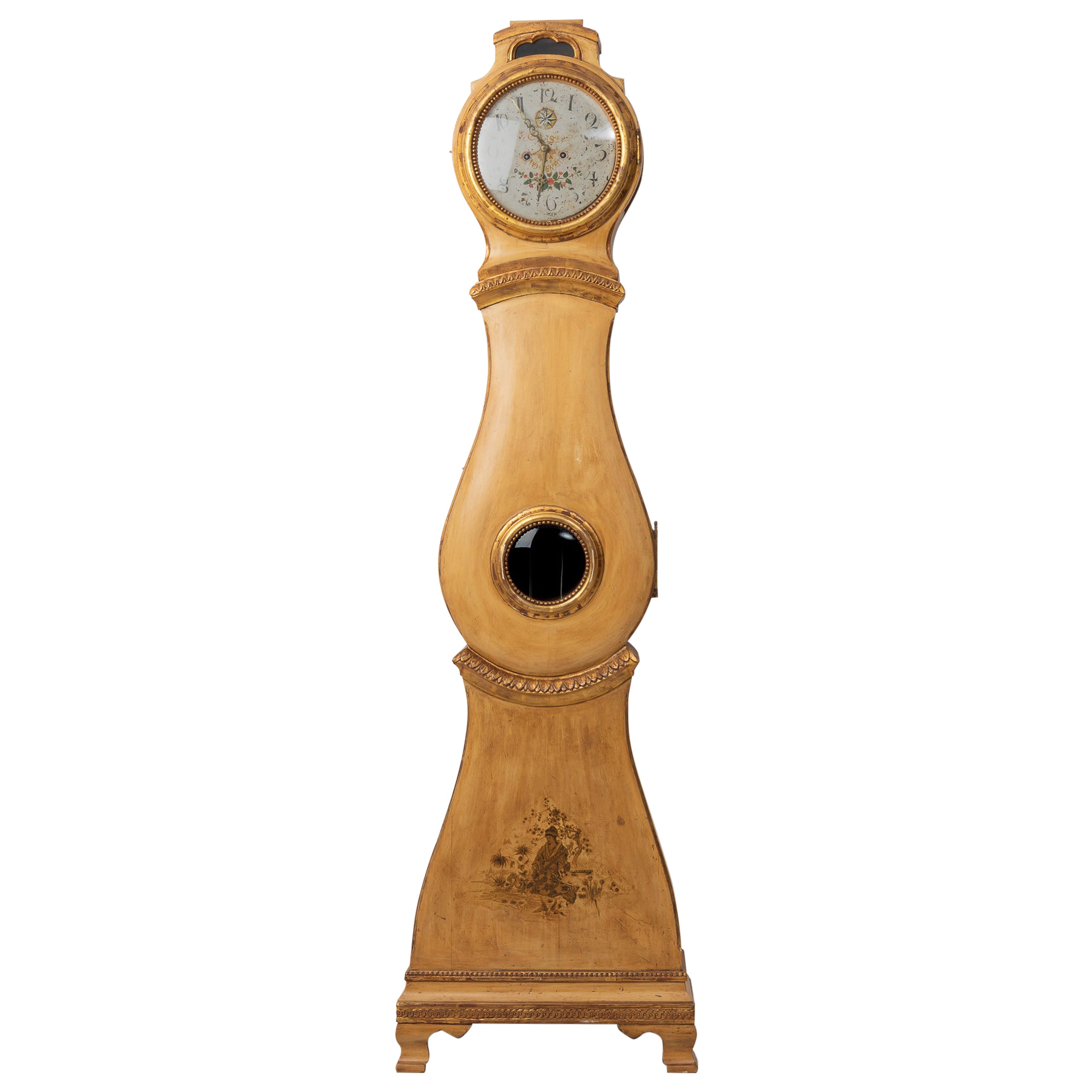 Horloge de parquet suédoise ancienne de style gustavien
