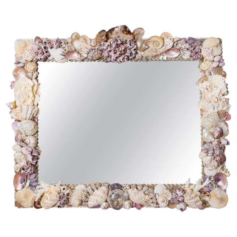 Custom Circular Oyster Shell Mirror For Sale at 1stDibs