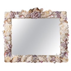 Retro Spectacular Oversized Shell Encrusted Mirror