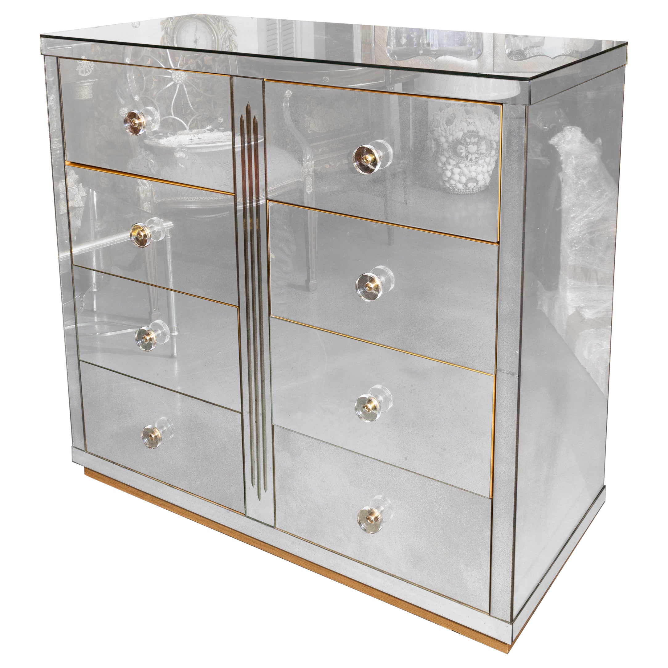 Mid Century Mirrored Chest of Drawers