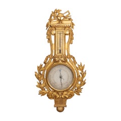 18th Century French Louis XVI Gilt Barometer