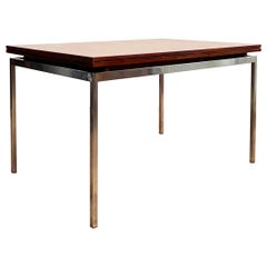 Mid-Century Modern German Extendable Dining Table in Rosewood with Chrome Frame 