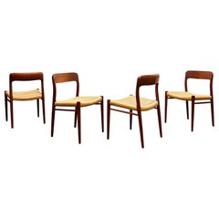 Mid-Century Teak Dining Chairs #75 by Niels O. Møller for J. L. Moller, Set of 4