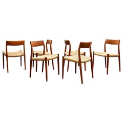 Mid-Century Teak Dining Chairs #77 by Niels O. Møller for J. L. Moller, Set of 6