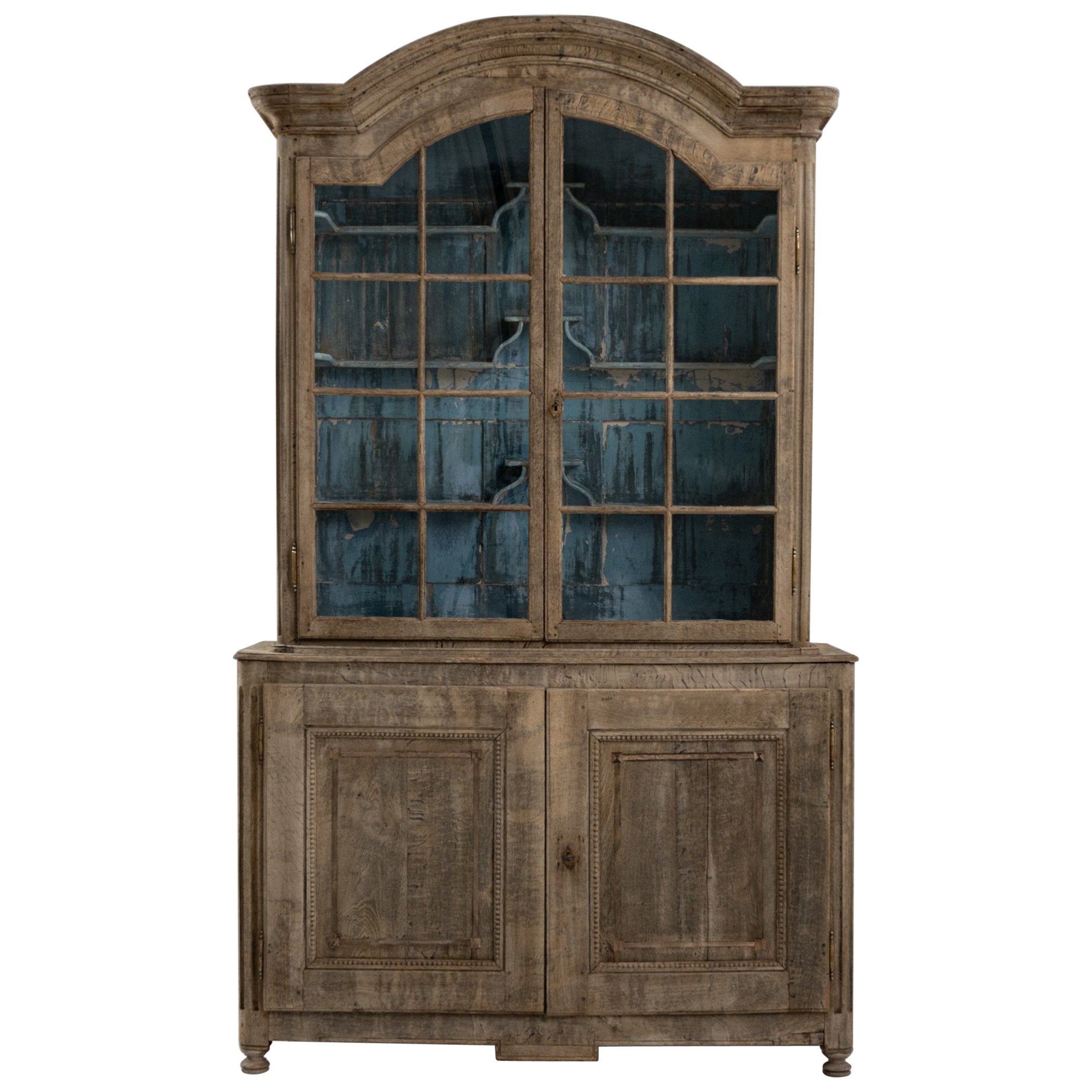 Swedish Gustavian Glass Front Vitrine Display Armoire Linen