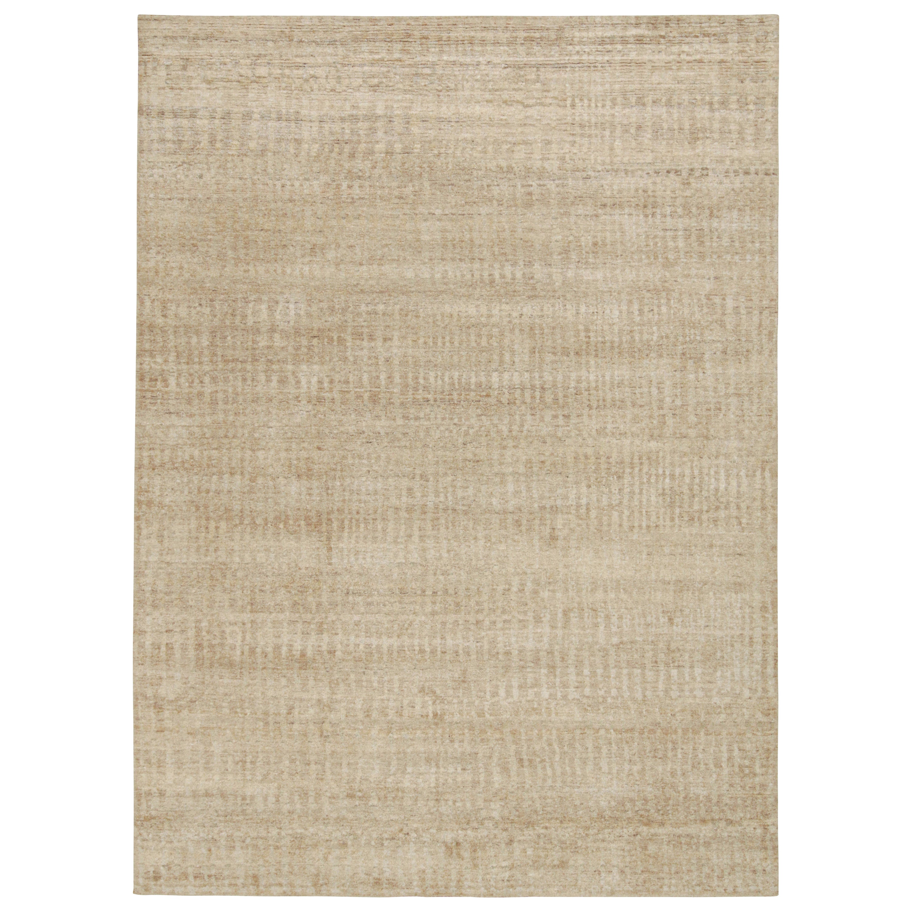 Rug & Kilim’s Contemporary Rug in Beige-Brown Tone-on-tone Striae For Sale