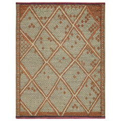 Marokkanischer Teppich von Rug & Kilim in Rost mit geometrischem Muster in Beige und Grau