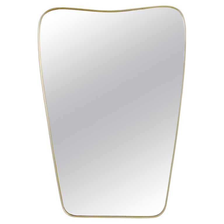 Gio Ponti Brass Mirror, circa 1950, Italy For Sale