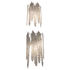 Large Pair of Murano Glass Wall Sconces
