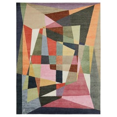 Rug & Kilim's Mid Century Modern Style Teppich in polychromatischen geometrischen Mustern