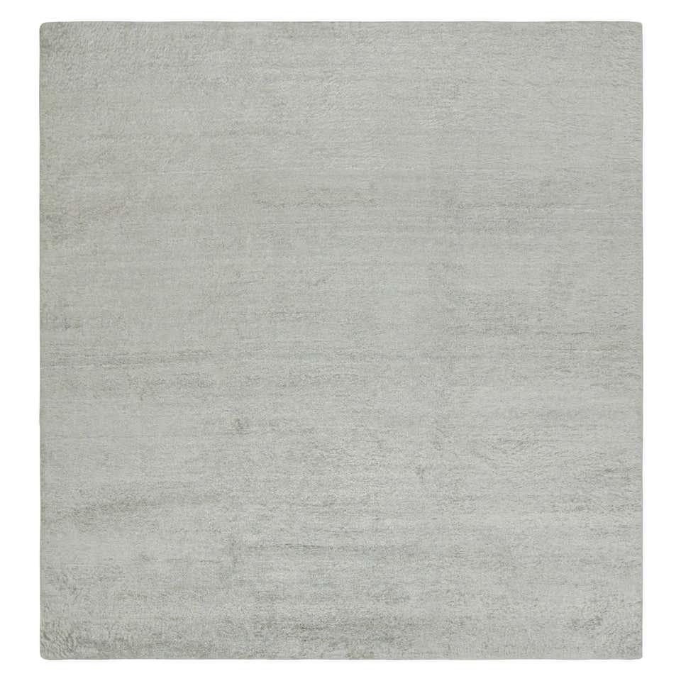 Rug and Kilim’s Texture of Color Custom Circle Rug Design in Solid Grey ...