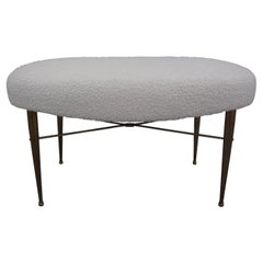 Italian Modern Gio Ponti Style Brass Ottoman