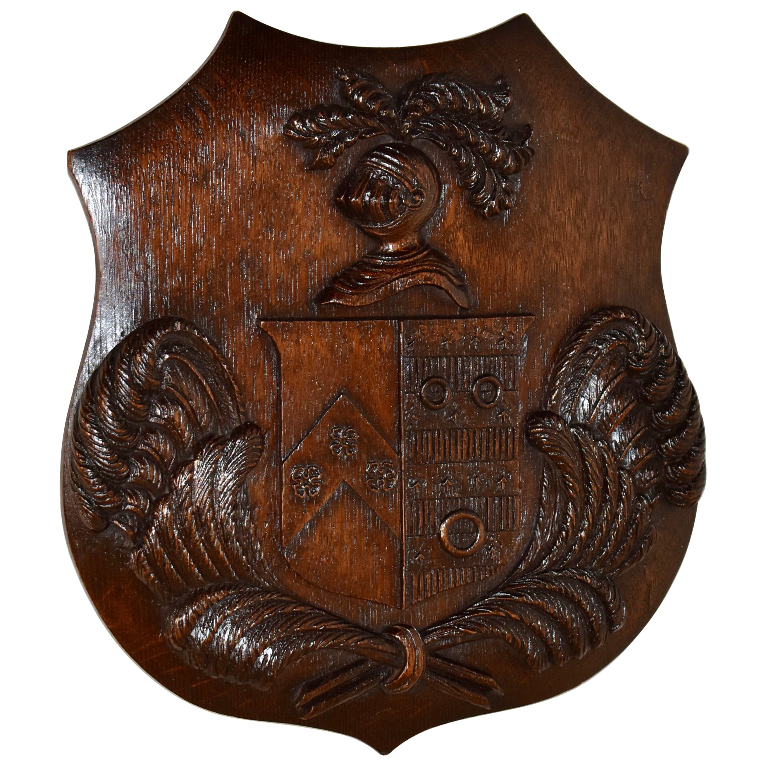 19th Century Carved Armorial Plaque