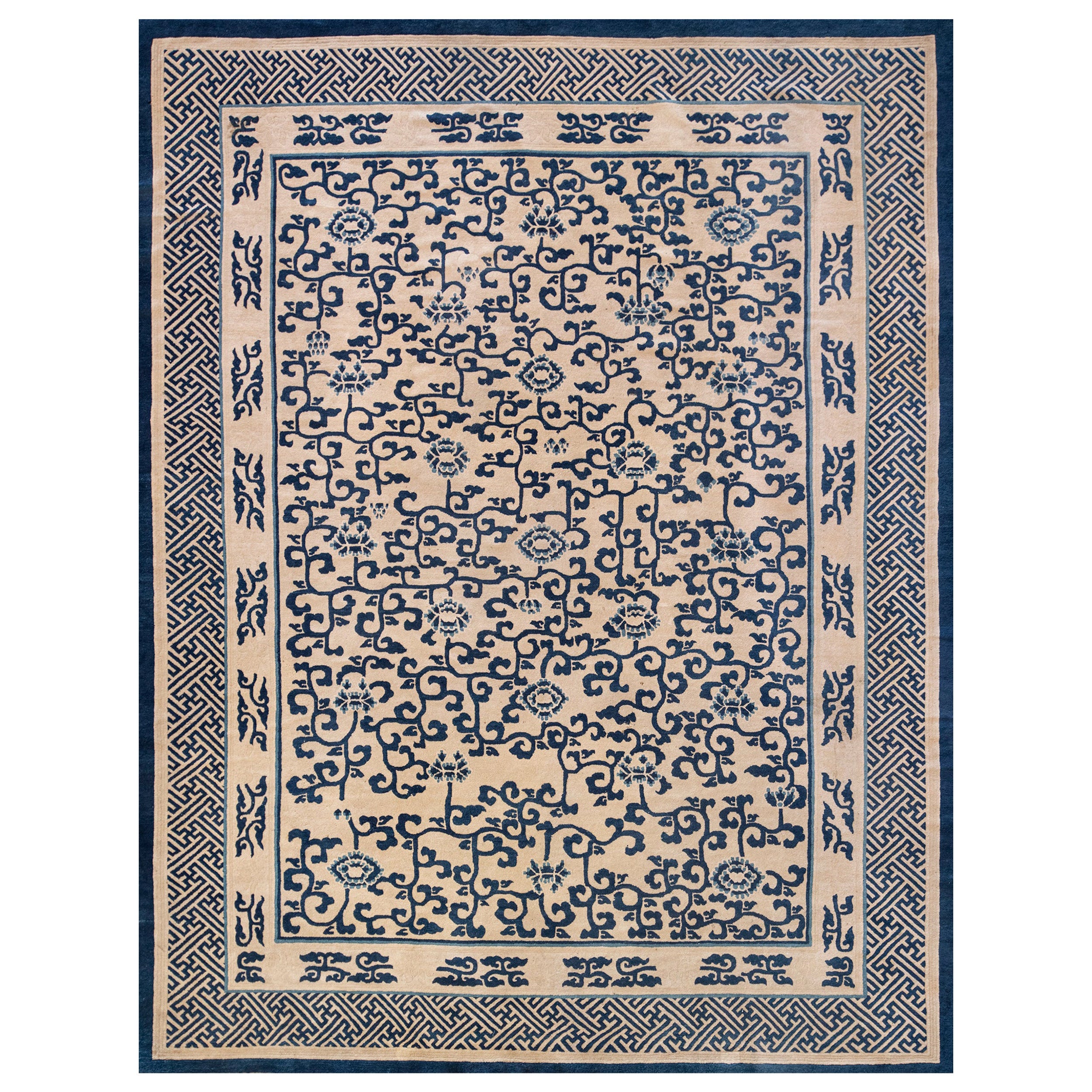 Antique, milieu du 19ème siècle, Tapis chinois Ningxia en vente