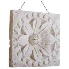 Floral Plaster Wall Relief, France 20th Century