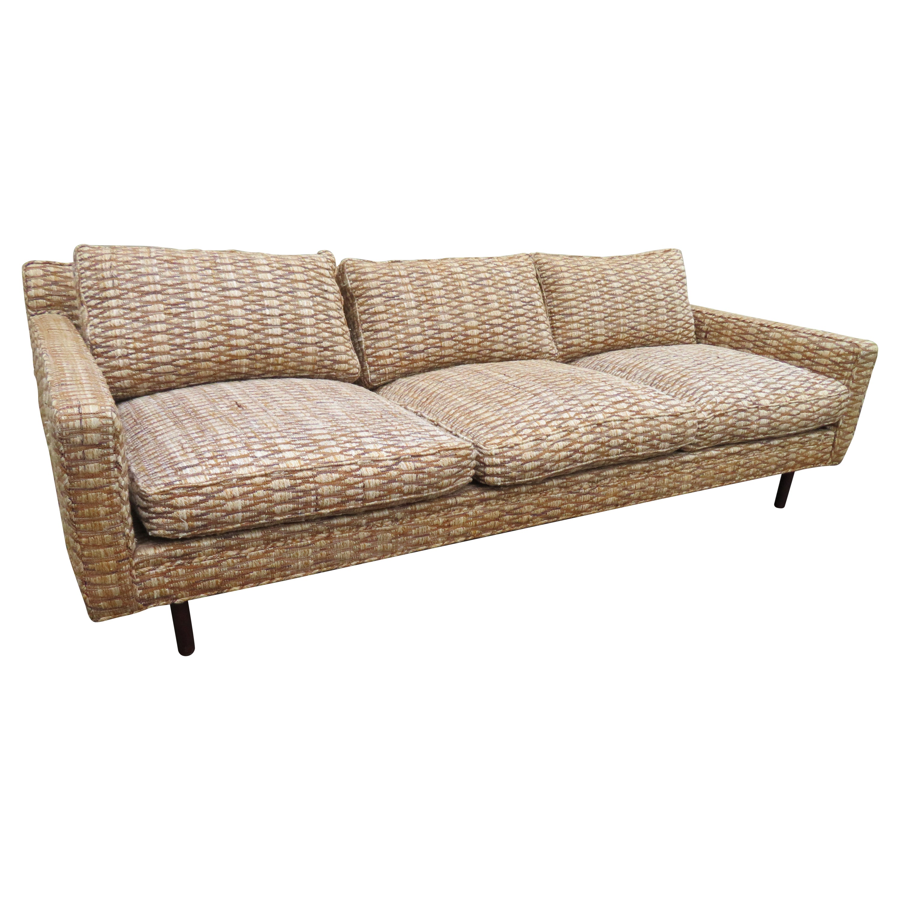 Stylish Harvey Probber Super Deep 3 Seat Sofa Mid-Century Modern For Sale