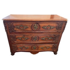 18th Century French Walnut Commode with Brass Fixtures
