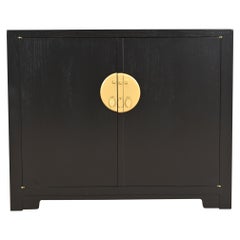 Michael Taylor for Baker Far East Collection Black Lacquered Chinoiserie Cabinet
