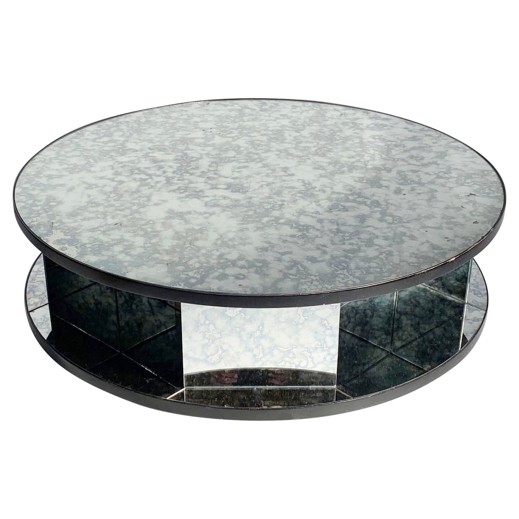 Vintage Revolving Mirrored Coffee Table Attributed to Paul Laszlo
