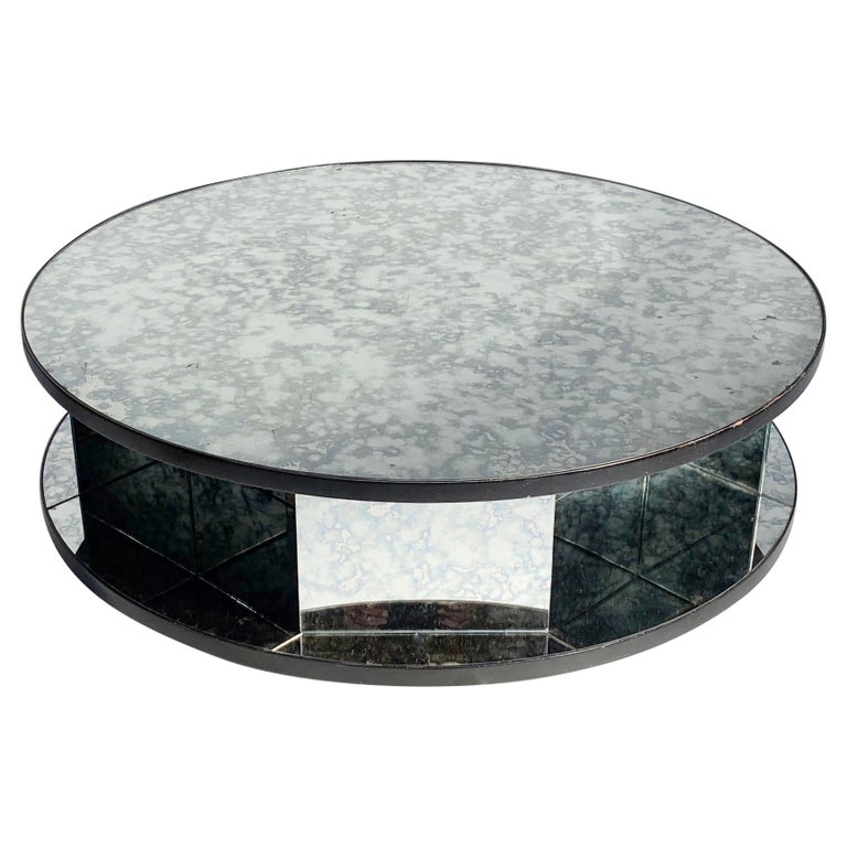 Vintage Revolving Mirrored Coffee Table For Sale at 1stDibs