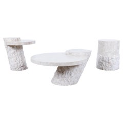 Used Tessellated Stone Coffee Table and Side Tables
